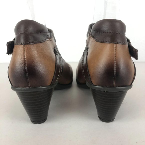 *SOLD* Earth Garnet Almond Brown Ankle Strap Heels Sz 8B - Picture 7 of 9